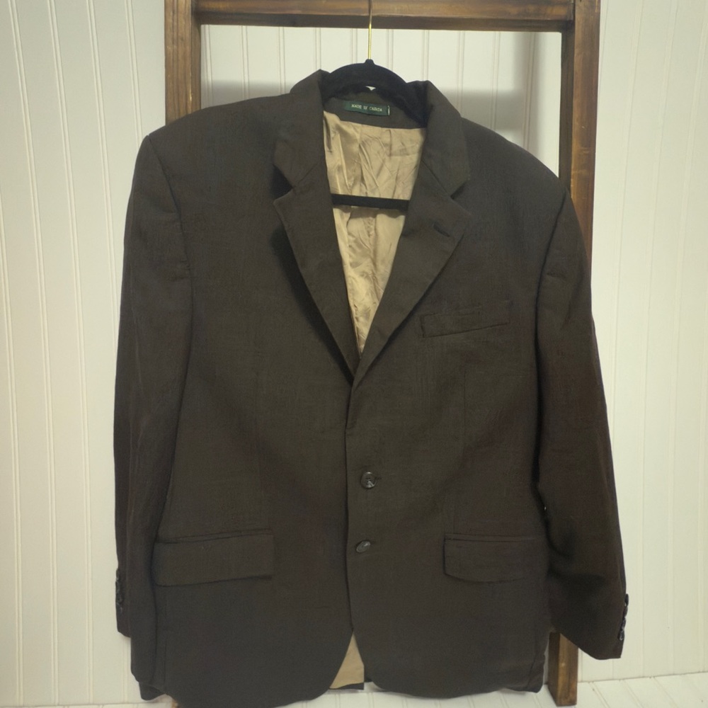 LAUREN RALPH LAUREN Brown 100% Wool 2-Button Classic Fit Blazer 42R Preowned